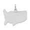 Sterling Silver United States Charm Pendant Jewelry 17mm x 23mm